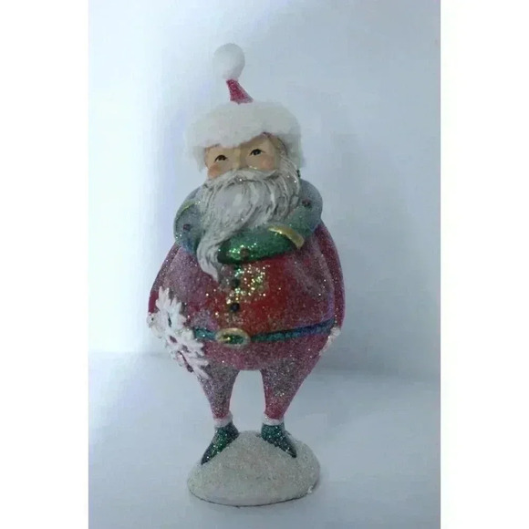 Roman Inc Christmas Santa Claus w/ Wreath & Snowflake Whimsical Figurine NWT - Picture 7 of 7